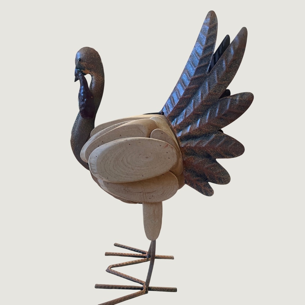 Rustic Turkey Wood Metal Thanksgiving Fall Farmhouse Tabletop Decor